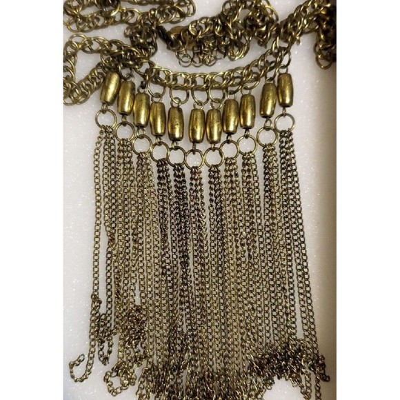 Fringe waterfall Statement Necklace - Picture 2 of 6